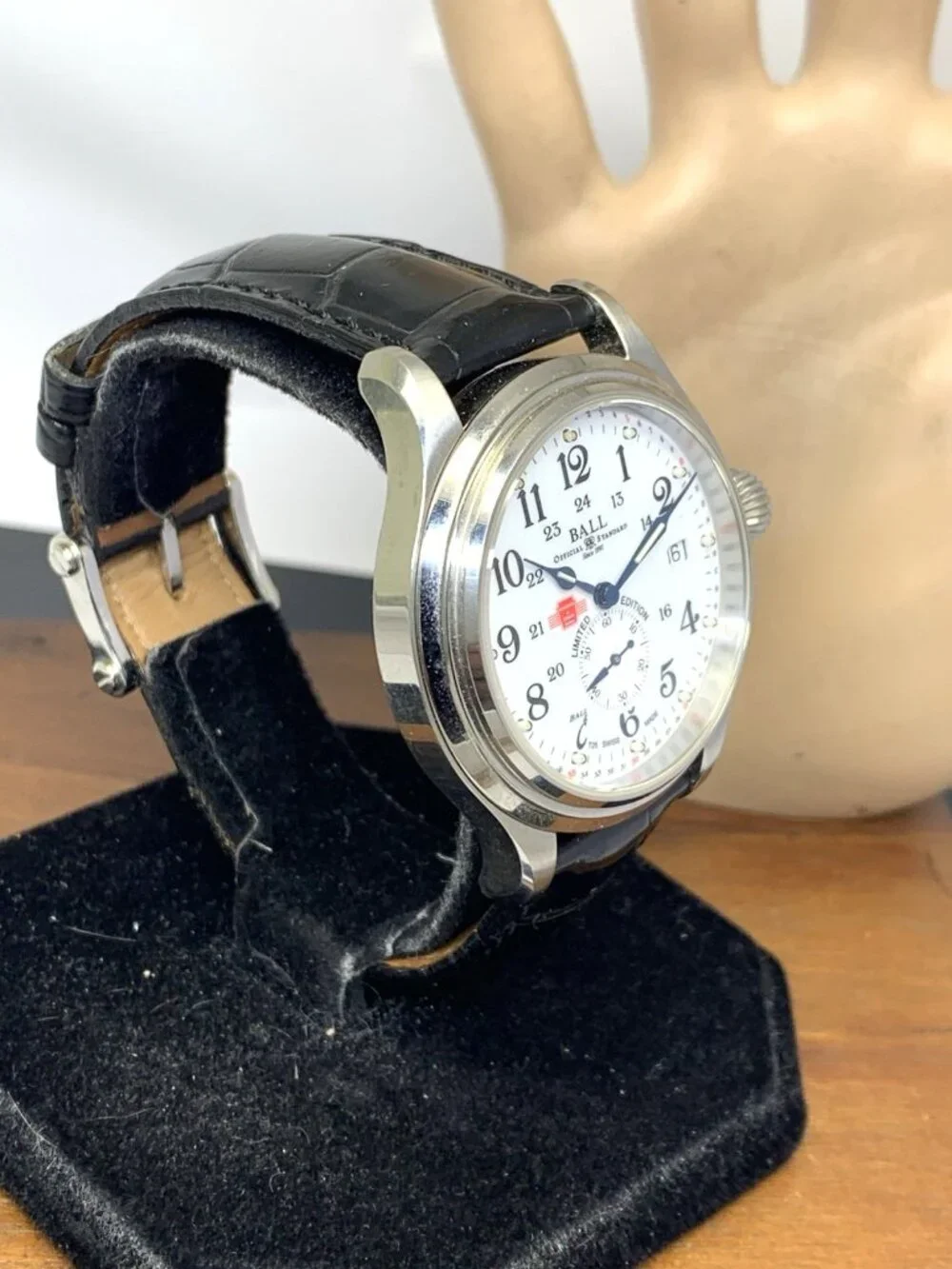 Ball Trainmaster Men's Watch Limited Edition NM1052D Swiss Automatic White Dial